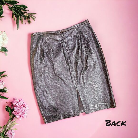 LAFAYETTE 148 NY | Women’s Dark Brown Leather Pencil Skirt SZ 6P - Picture 2 of 3